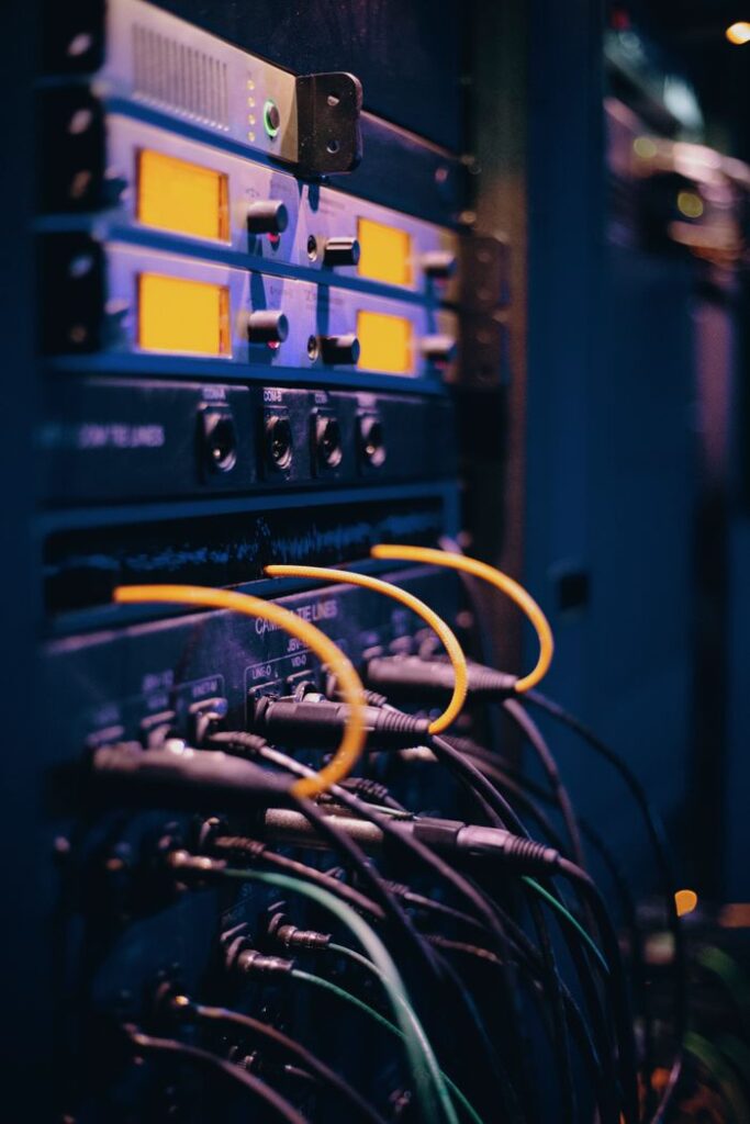 Crafting Captivating Headlines: Your awesome post title goes here Close-up of network cables and ports in a server rack, showcasing connectivity.